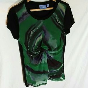 Simply Vera Wang blouse black and green size L